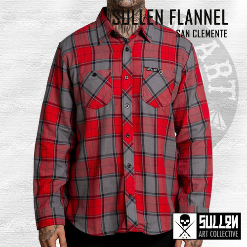 Sullen - San Clemente Flannel - Red/Grey